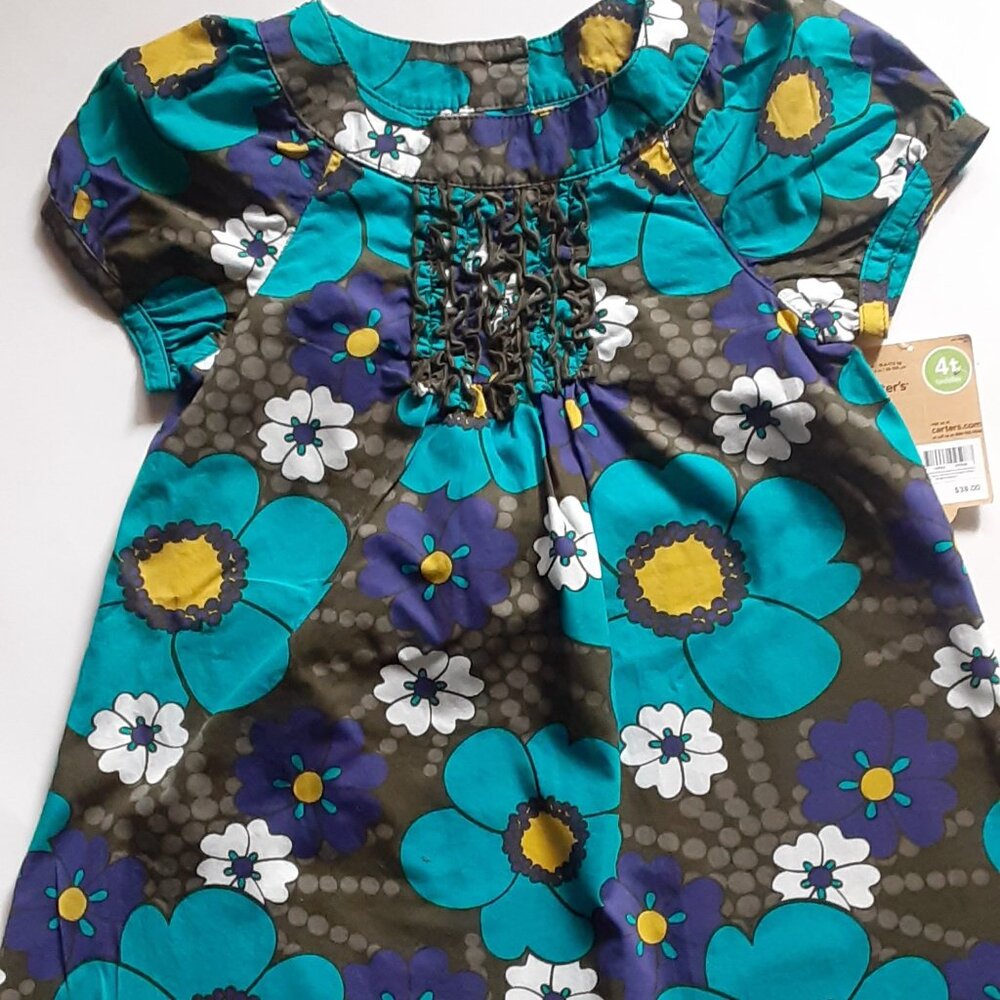New Carter's Girl's 4T Cotton Floral Dress